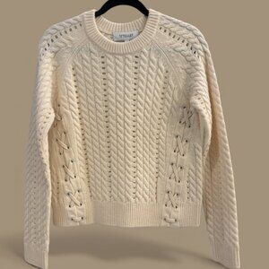 Derek Lam 10 Crosby Ivory Cable Knit Sweater Lace-Up XS NWT”